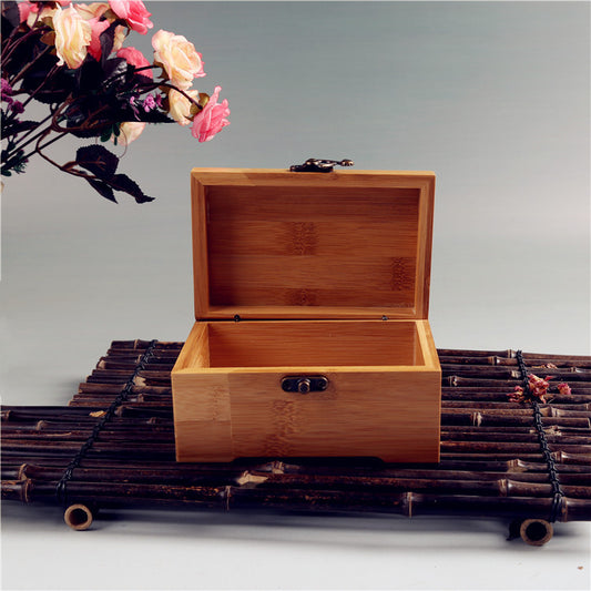 Bamboo jewelry box by edenista, small storage box with hinged lid.