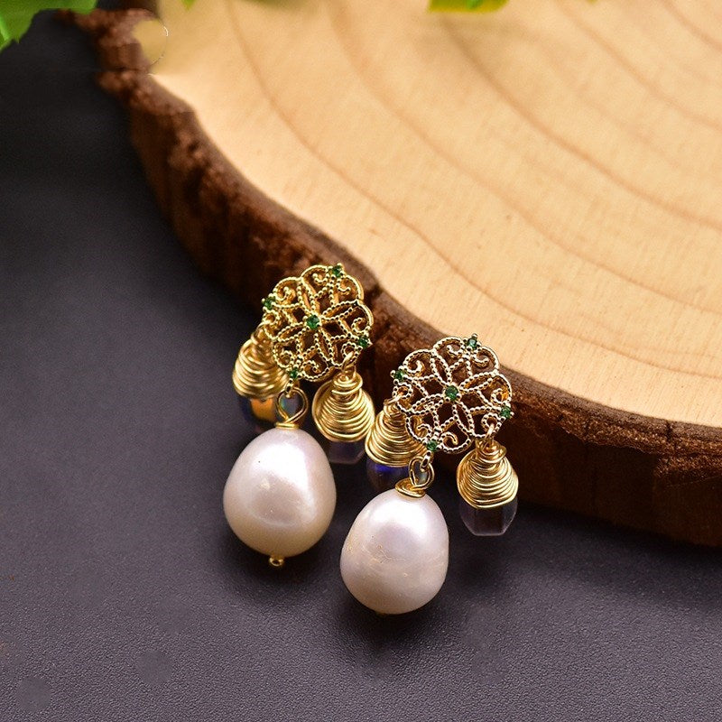 Original Natural Baroque Edison Pearl Earrings by edenista