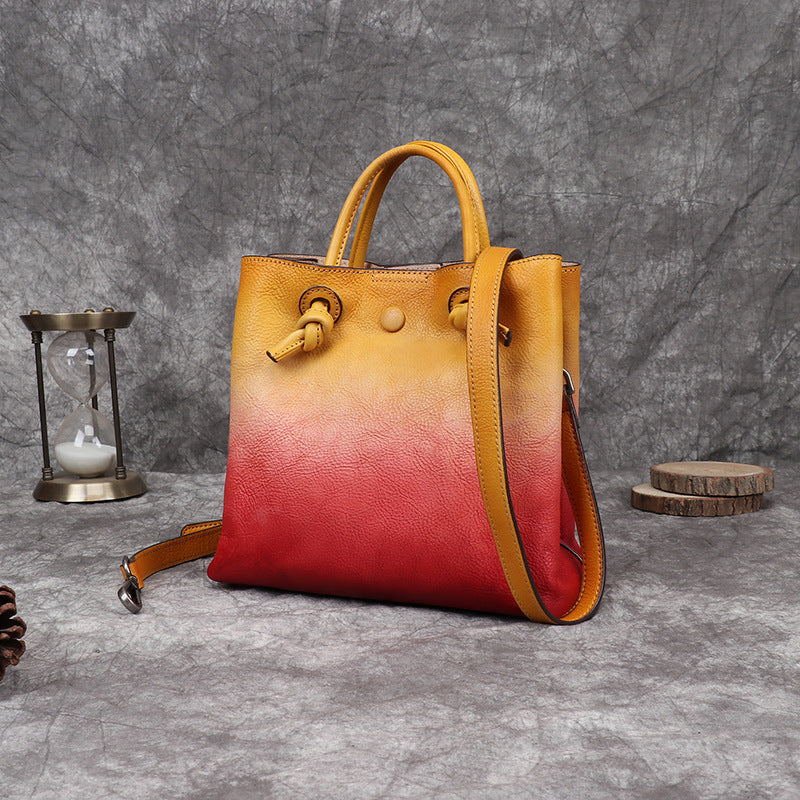 Rubbing color leather hand diagonal bag by edenista