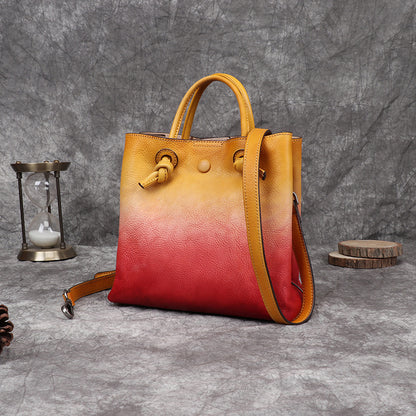 Rubbing color leather hand diagonal bag by edenista