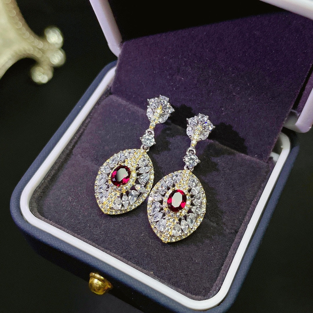 Natural Magnesia Aluminum Garnet Earrings Earrings Crystals by edenista