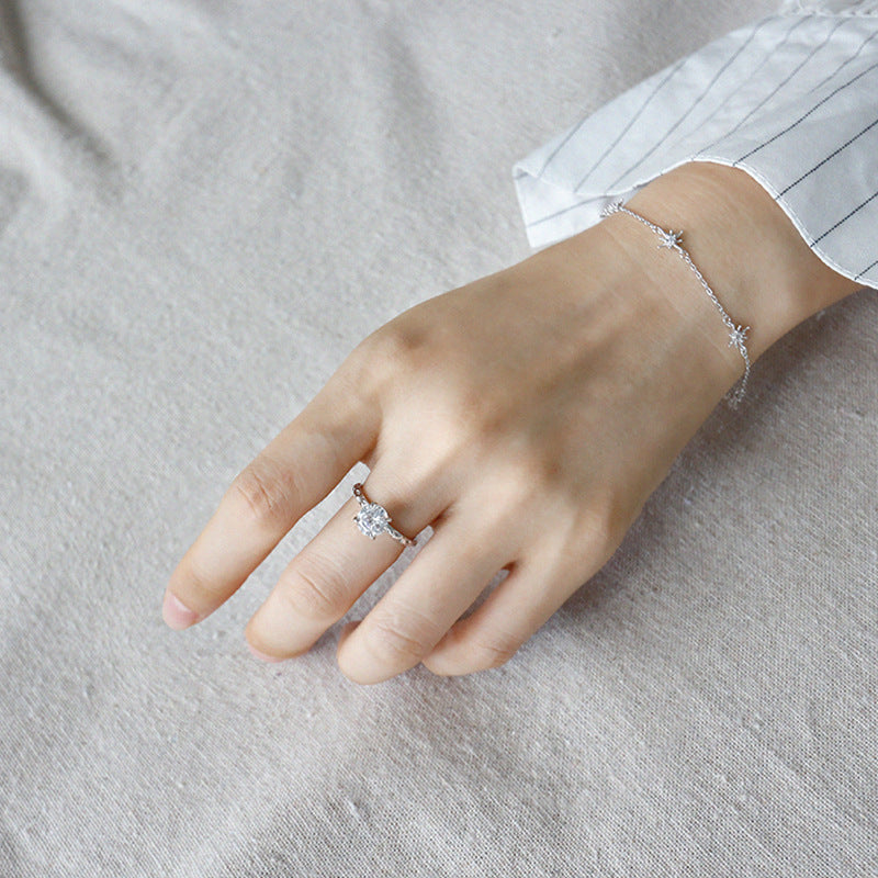 925 Silver AAAA Zircon Rings Minimalist Big Zircon Party Rings for Women Elegant Fashion Wedding Jewelry Gifts by edenista