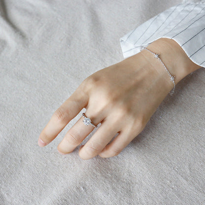 925 Silver AAAA Zircon Rings Minimalist Big Zircon Party Rings for Women Elegant Fashion Wedding Jewelry Gifts by edenista