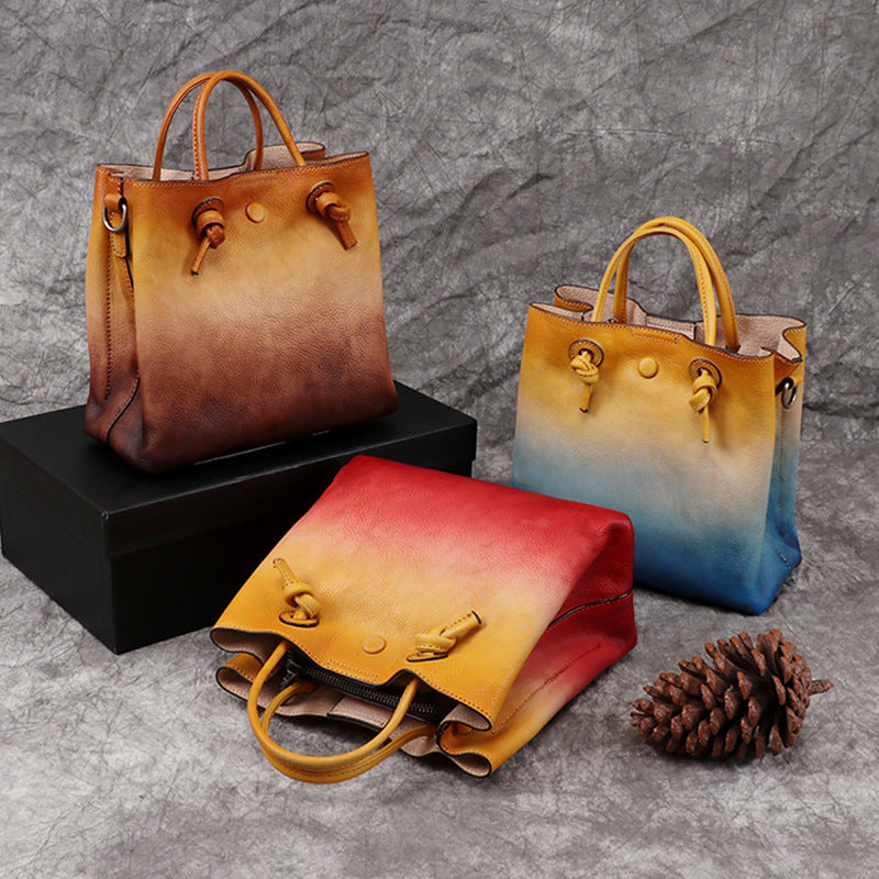 Rubbing color leather hand diagonal bag by edenista