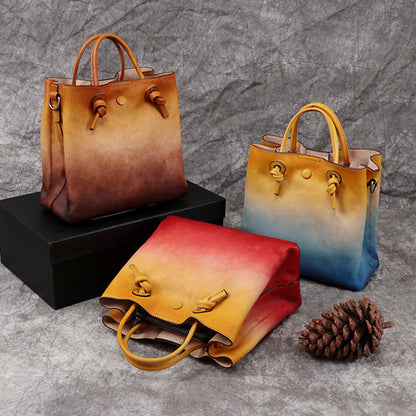 Rubbing color leather hand diagonal bag by edenista