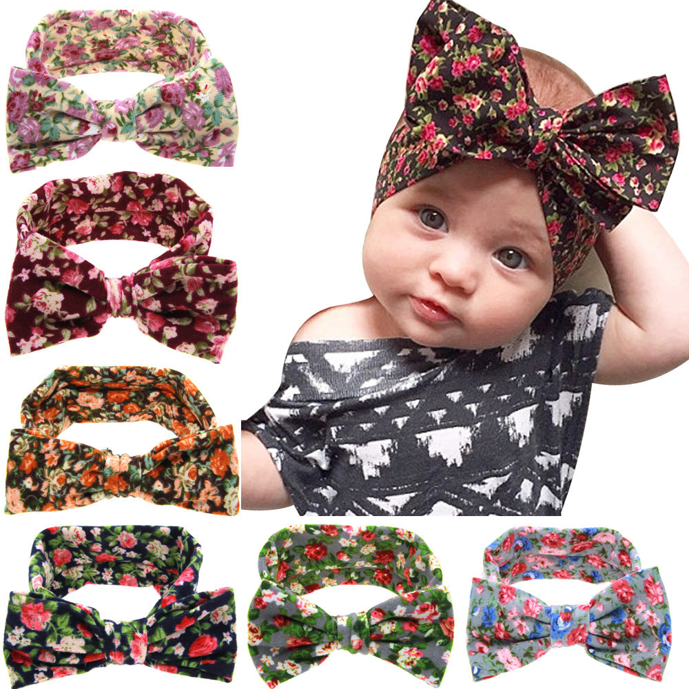 Floral children hairbands set of 8 by cj in assorted prints