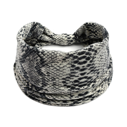 Bohemian Cashew Yoga Sports Headband; leopard print, sweat-absorbent, elastic fabric