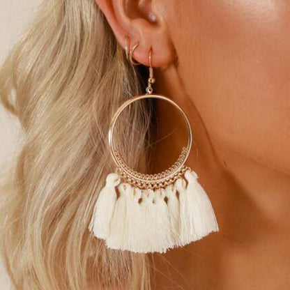 Big Round Drop Dangle Earrings by edenista