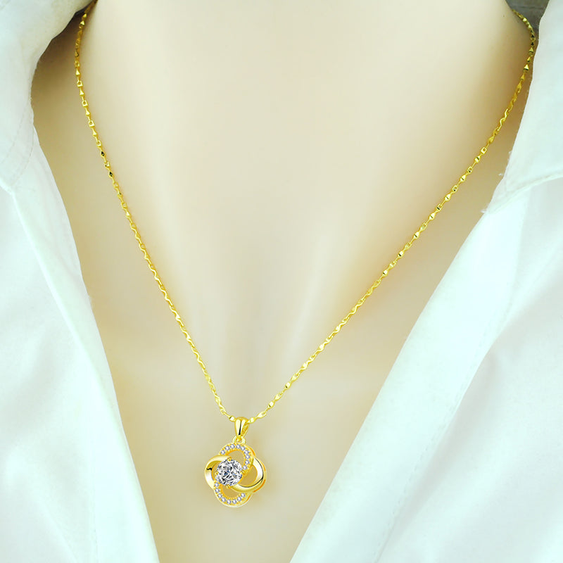 Necklace 925 Sterling Silver Plated 18k Rose Gold Necklace Female Clover Clavicle Chain For Girlfriend''s Birthday Valentine''s Day Gift by edenista