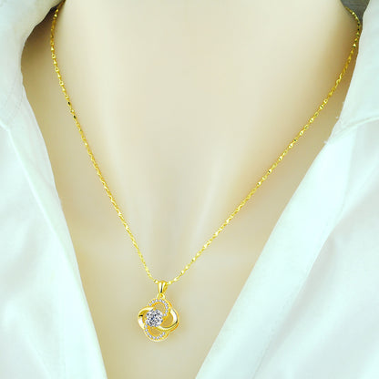 Necklace 925 Sterling Silver Plated 18k Rose Gold Necklace Female Clover Clavicle Chain For Girlfriend''s Birthday Valentine''s Day Gift by edenista
