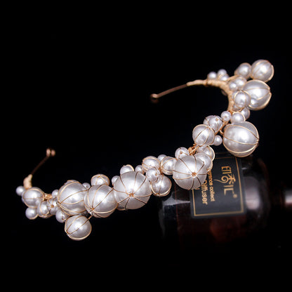 Simple Pearl Hairband Bridal Veil Formal Dress Accessories by edenista