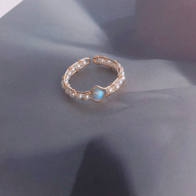 Grey Moonlight Pearl Ring by edenista