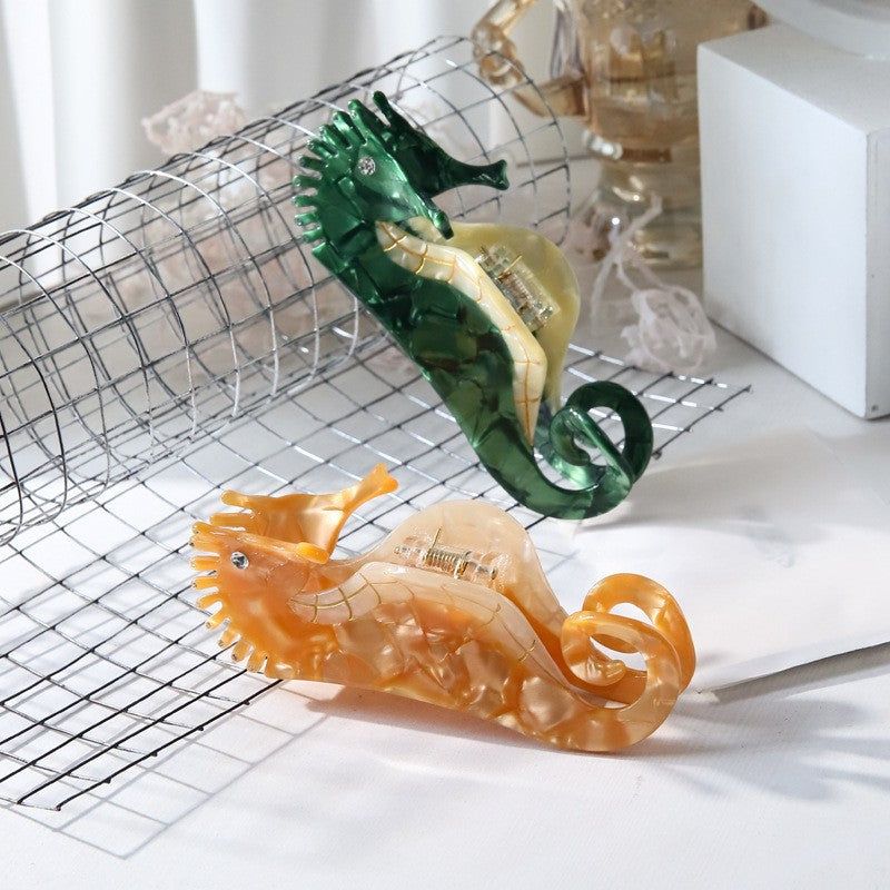 Hair Accessories Seahorse Head Acetate Clip Exquisite by edenista