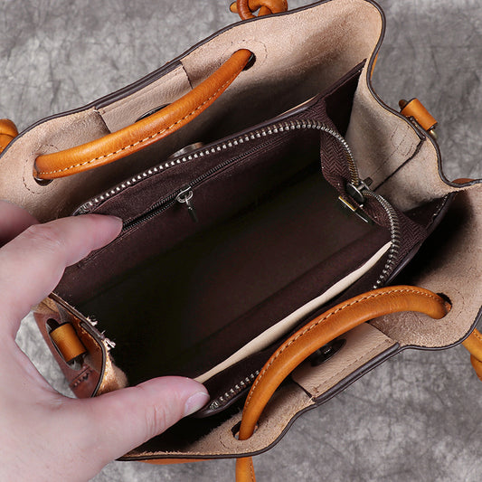 Rubbing color leather hand diagonal bag by edenista