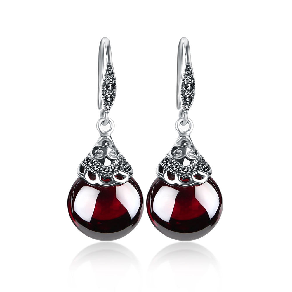 Vintage Round Garnet Earrings by edenista