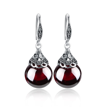 Vintage Round Garnet Earrings by edenista