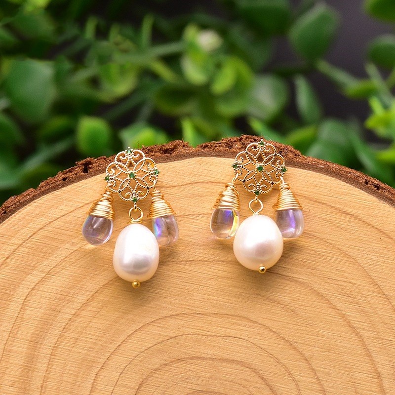 Original Natural Baroque Edison Pearl Earrings by edenista
