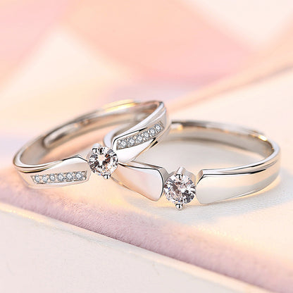 925 Silver Adjustable Couple Rings – His & Hers Set
