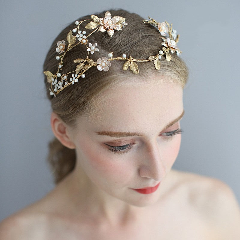 Shaped Asymmetric Handmade Bridal Head Jewelry by edenista