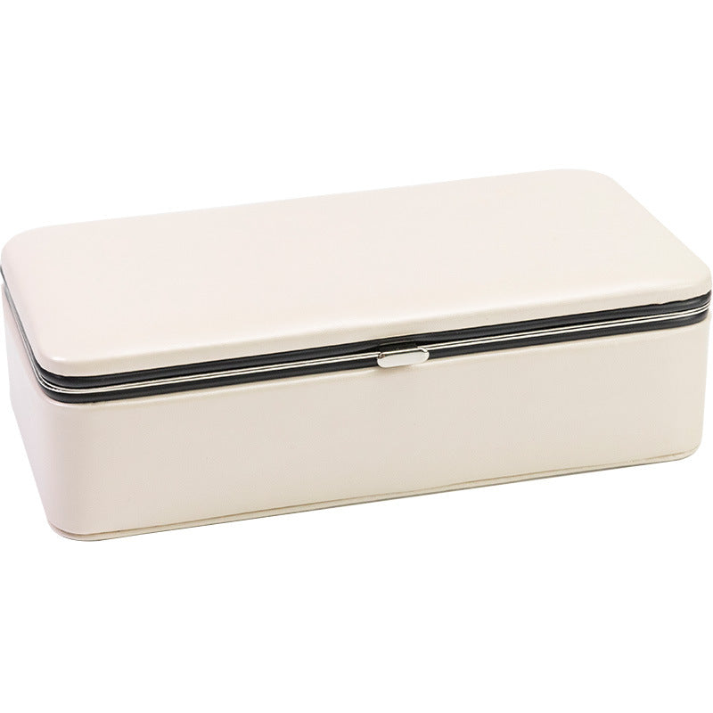 Jewelry box by edenista, ivory PU material, large-capacity portable storage with clasp