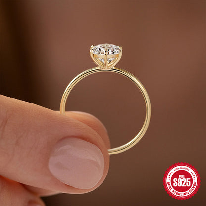 925 Silver Six-Claw Ring – Gold Electroplated