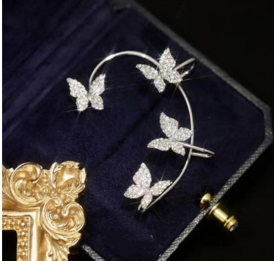 Fashion Earring Butterfly Ear Clip And Ear Hook Jewelry by edenista