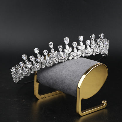 High-end Zircon Crown Light Luxury Bridal Accessories by edenista
