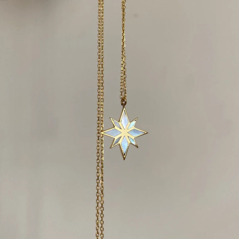 18K Gold Six Pointed Star Clavicle Chain by edenista