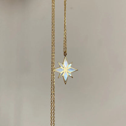 18K Gold Six Pointed Star Clavicle Chain by edenista