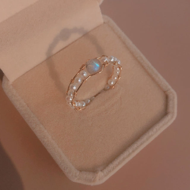Grey Moonlight Pearl Ring by edenista