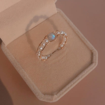 Grey Moonlight Pearl Ring by edenista