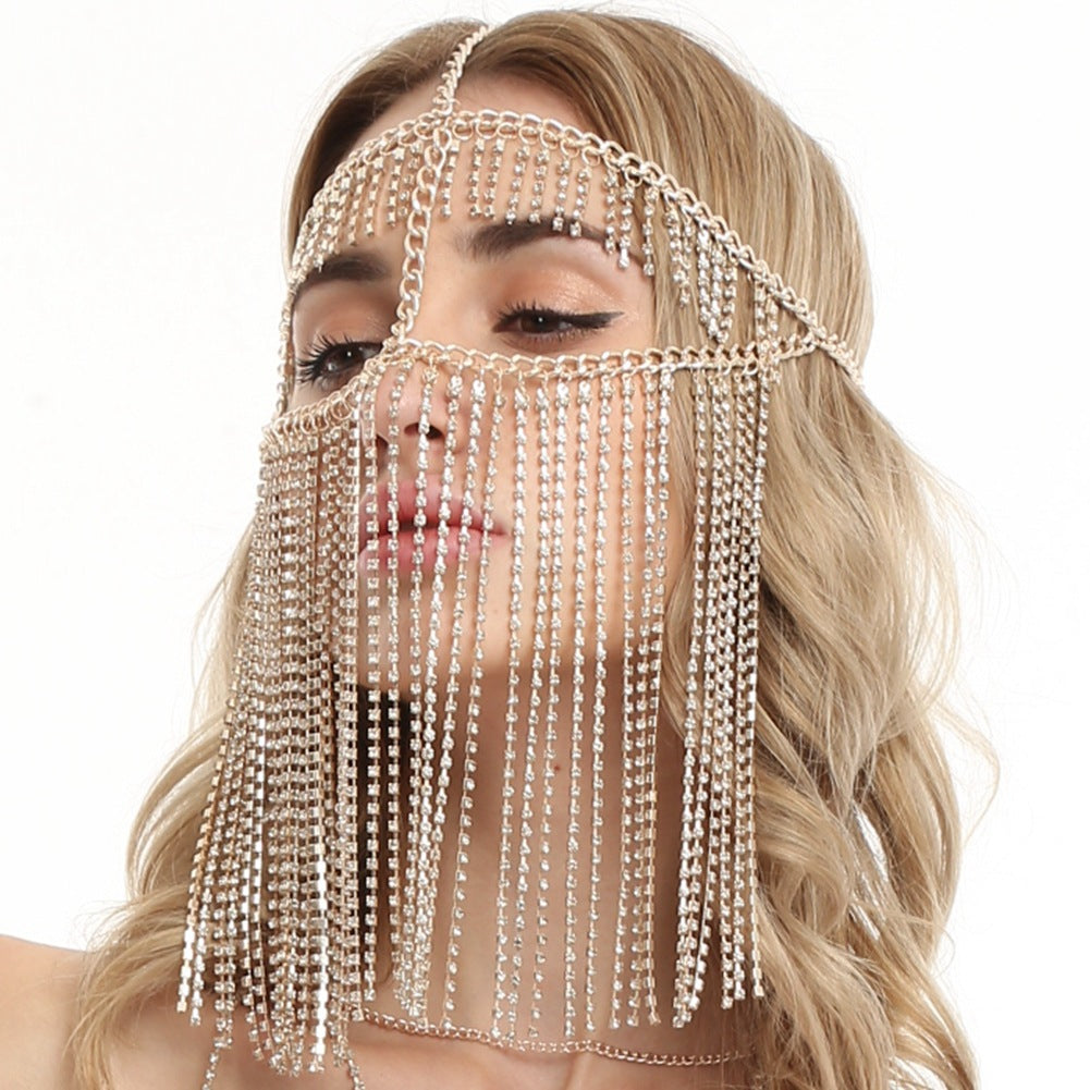 Punk Rhinestone Fringed Head Chains by edenista