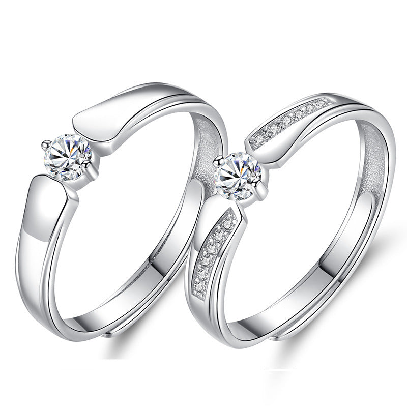 925 Silver Adjustable Couple Rings – His & Hers Set