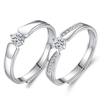 925 Silver Adjustable Couple Rings – His & Hers Set