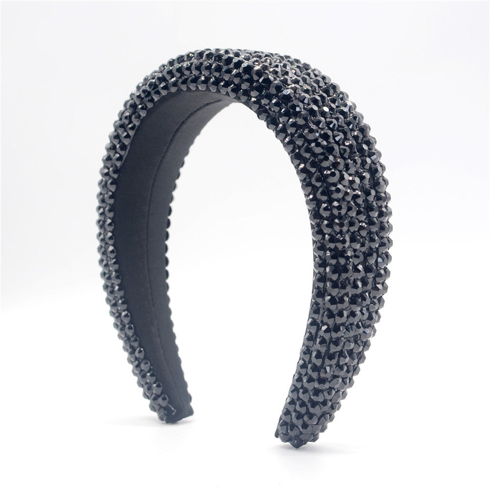 Baroque Hairband Wide Edge Diamond Hairband by edenista