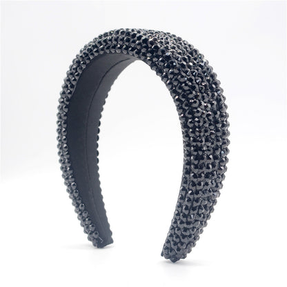 Baroque Hairband Wide Edge Diamond Hairband by edenista