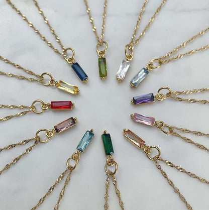 Color Twelve Birthstone Necklace Electroplating by edenista