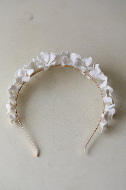 Bridal Simple Ceramic Flower Headband by edenista