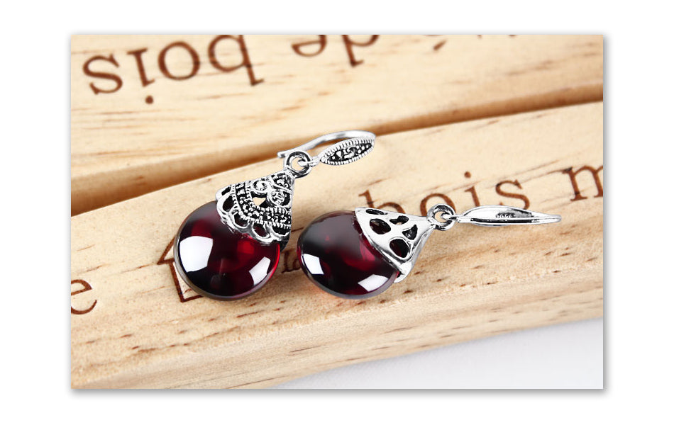 Vintage Round Garnet Earrings by edenista