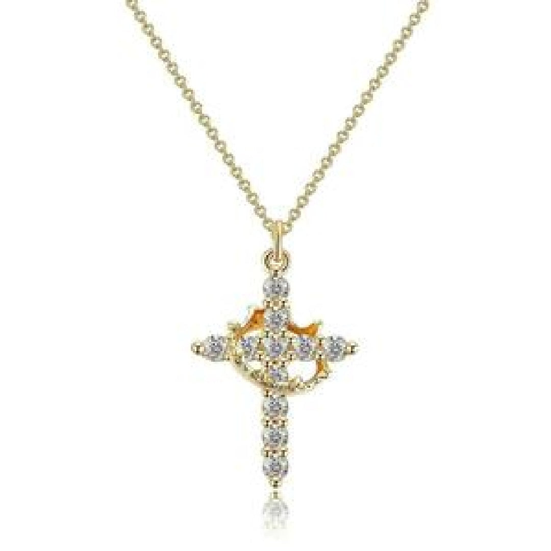 Christian Religious Symbola Drop Classic Crown & Cross Pendant Choker Easter Necklace For Women & Men & Girls Pretty Crown Cross Necklace For Daily Party Clothing Decor Trendy All-match & Exquisite Je by edenista