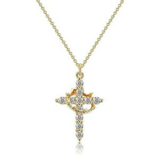 Christian Religious Symbola Drop Classic Crown & Cross Pendant Choker Easter Necklace For Women & Men & Girls Pretty Crown Cross Necklace For Daily Party Clothing Decor Trendy All-match & Exquisite Je by edenista