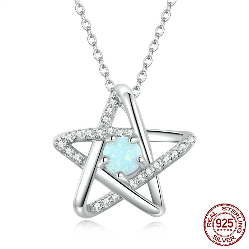 Openwork Pentagram Niche Collarbone Chain Jewellery by edenista
