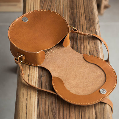 Vegetable Tanned Natural Cowhide Material DIY Retro Shoulder Bag by edenista