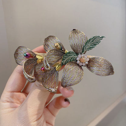 Elegant Flower-de-Luce Romantic Barrettes by edenista