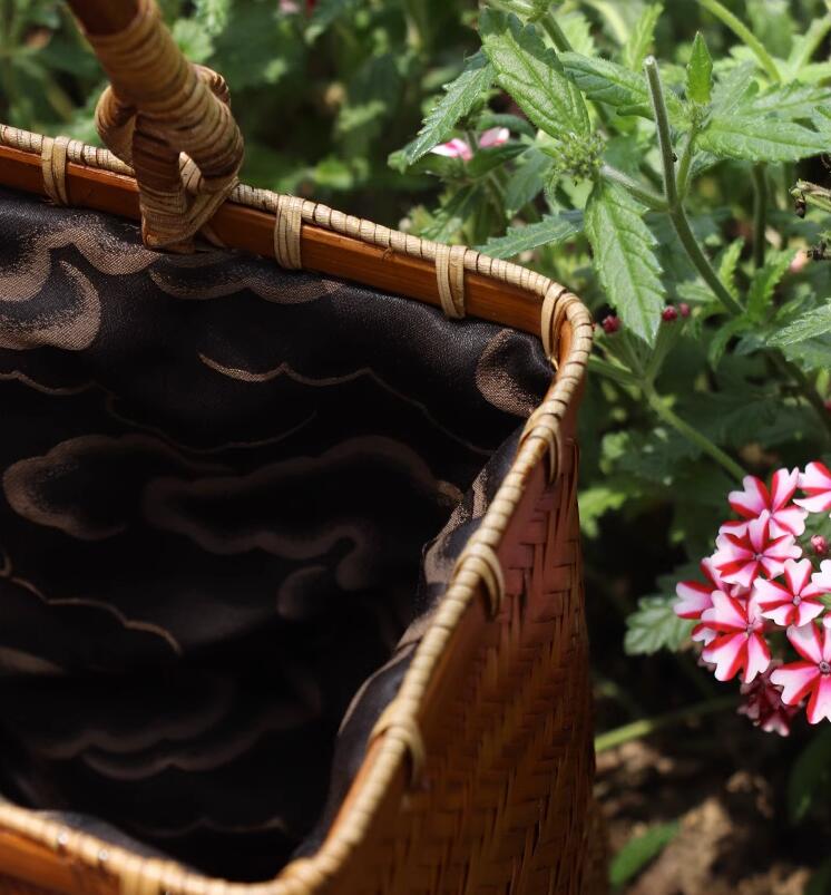 Female Minority Bamboo Woven Bag Travel Handbag by edenista