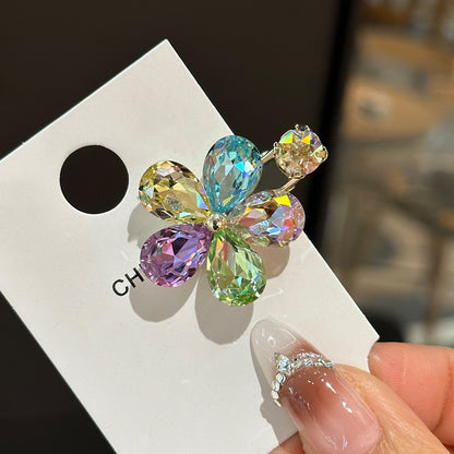 Fantasy Crystal Flowers Exquisite Side Barrettes by edenista