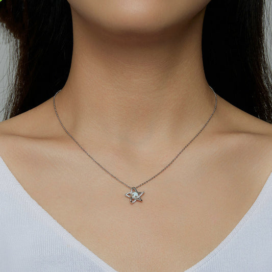 Openwork Pentagram Niche Collarbone Chain Jewellery by edenista
