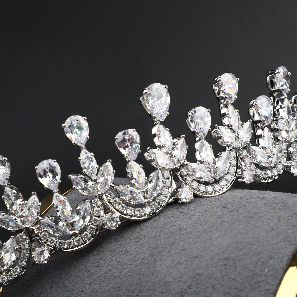 High-end Zircon Crown Light Luxury Bridal Accessories by edenista