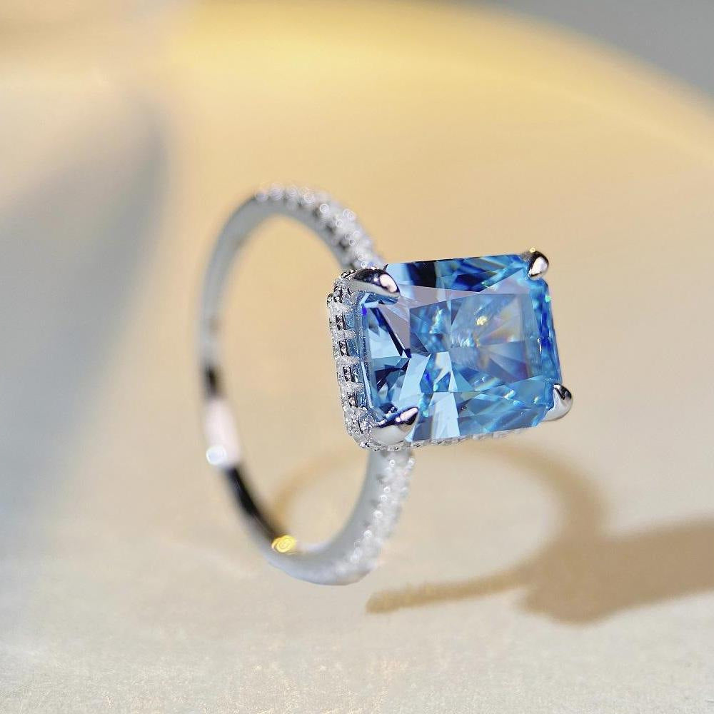 S925 Sterling Silver Ring Female High Carbon Diamond by edenista