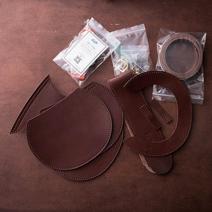 Vegetable Tanned Natural Cowhide Material DIY Retro Shoulder Bag by edenista